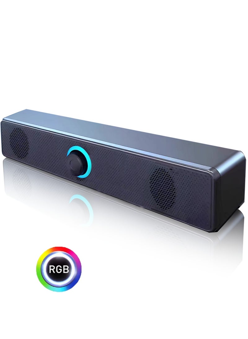 DRAKLAW Computer Speakers 2.0 Stereo USB Powered Wired Soundbar 3.5mm  Input For PC Desktop Laptop Monitor TV - Image 1